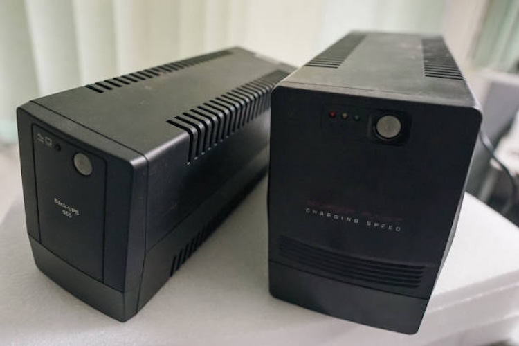 Uninterruptible power supply or UPS
on the server room.